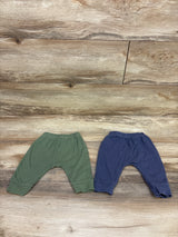 Cloud Island 2pk Pull On Pants Blue/Green sz 0-3m