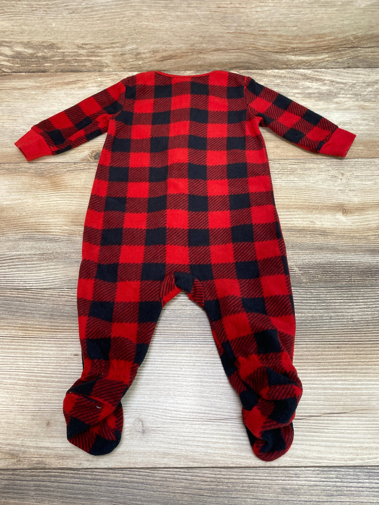 Eddie Bauer Buffalo Plaid Fleece Sleeper Red sz 3m