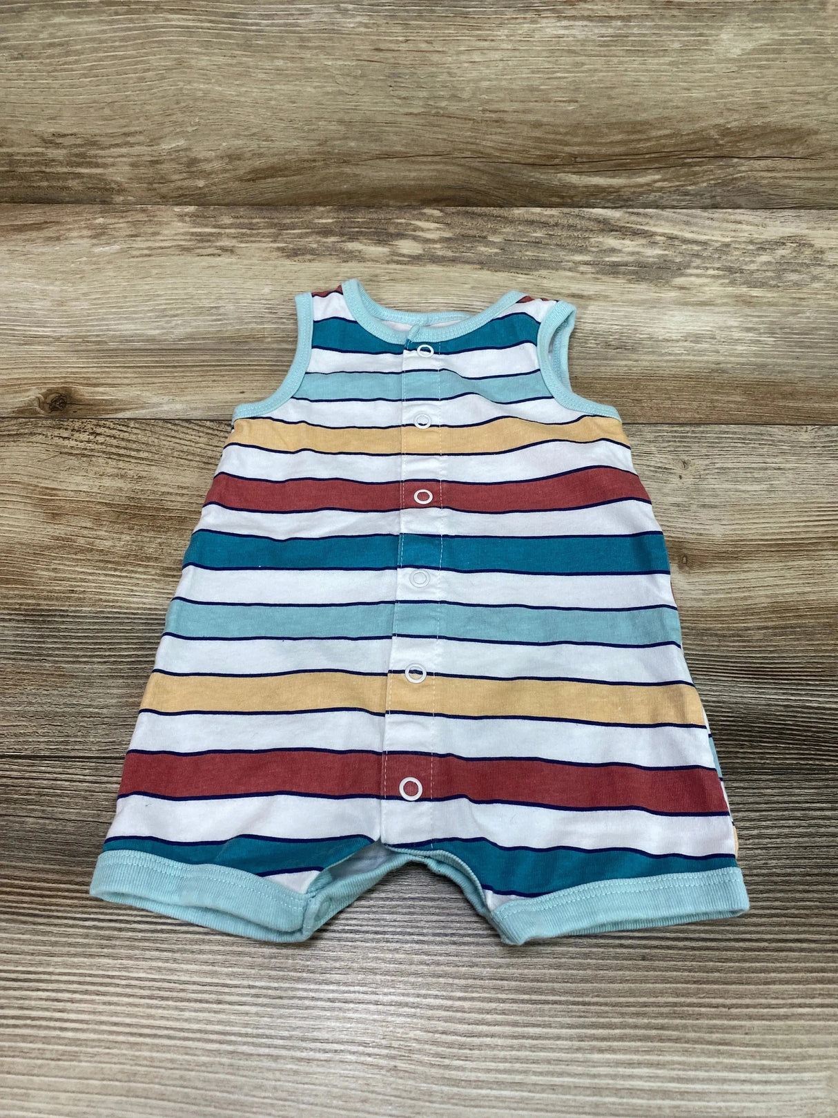 Carter's Striped Tank Shortie Romper White sz 3m