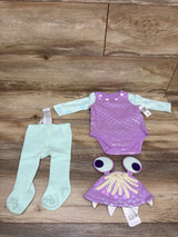 NEW Disney Store 3pc Monsters Inc. Boo Costume Purple sz 0-3m