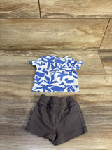 Carter's 2pc Henley Shirt & Shorts Set White sz Newborn