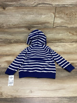 NEW Oshkosh Striped Logo Full Zip Hoodie Blue sz 24m