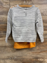 Little Lass 2pc Chunky Knit Sweater & Velvet Skirt Set Grey sz 5T
