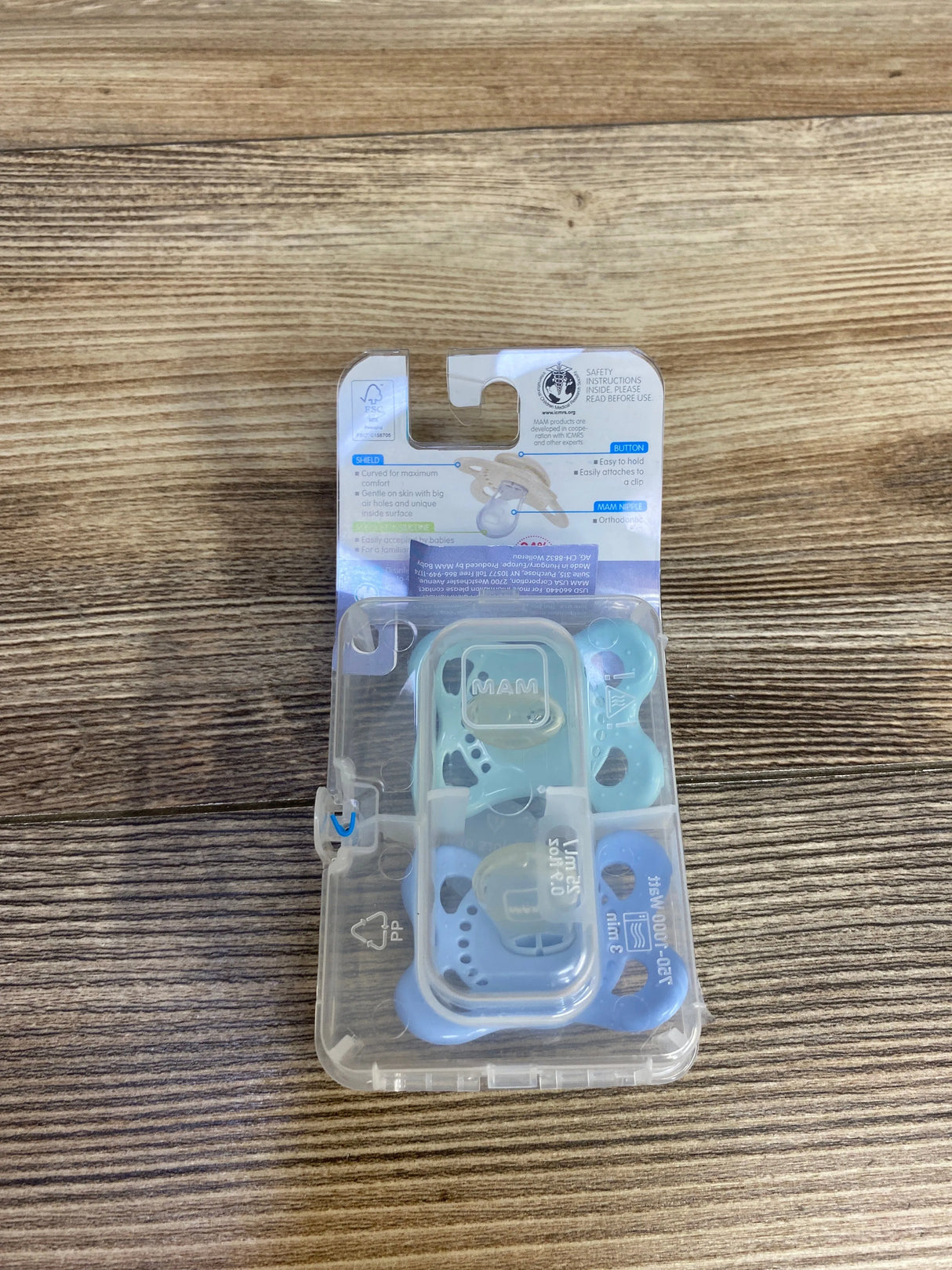 NEW MAM 2pk Original Pacifiers 0-6m, Blue