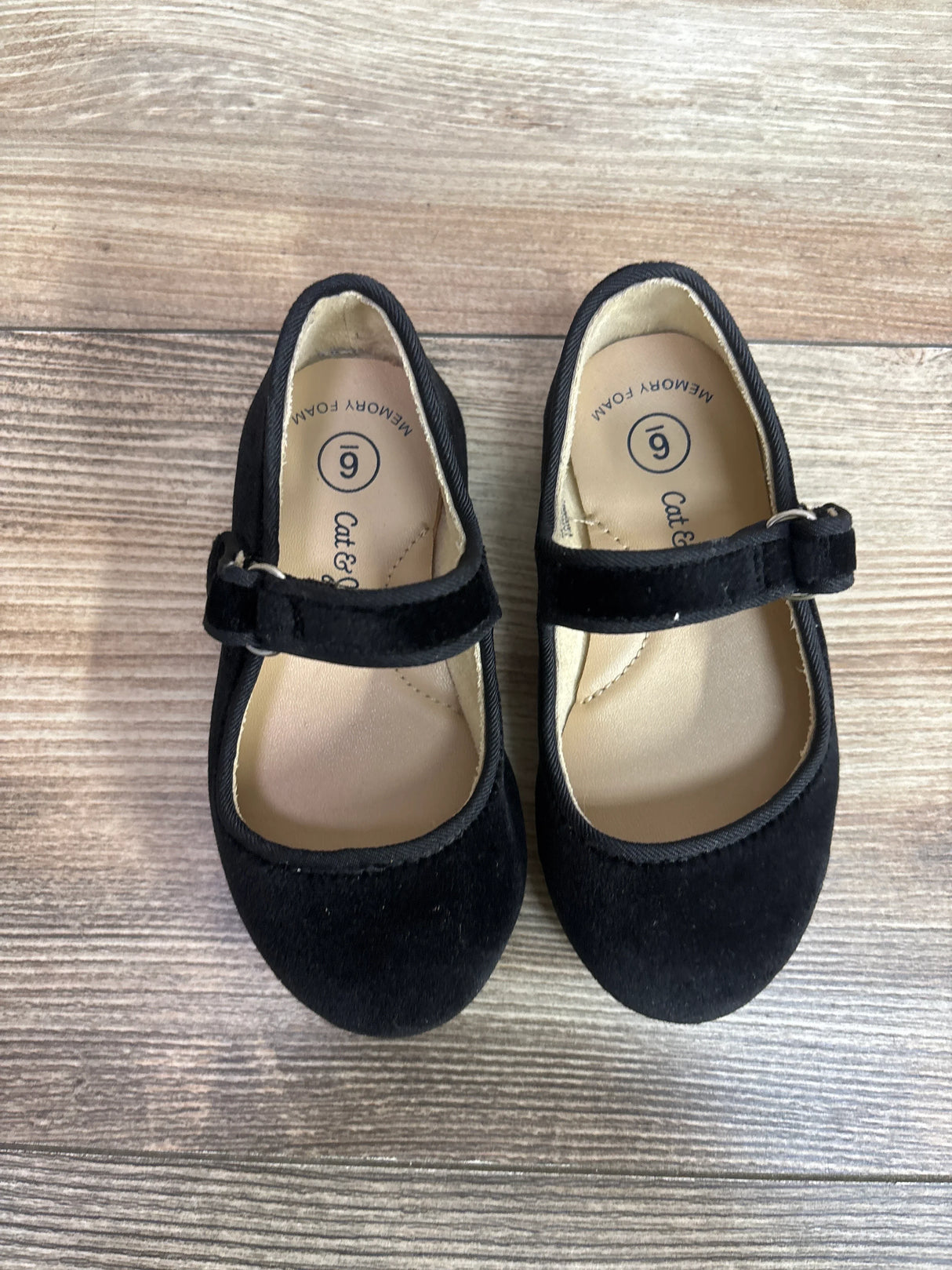 Cat & Jack Velvet Ballet Flats Black sz 6c
