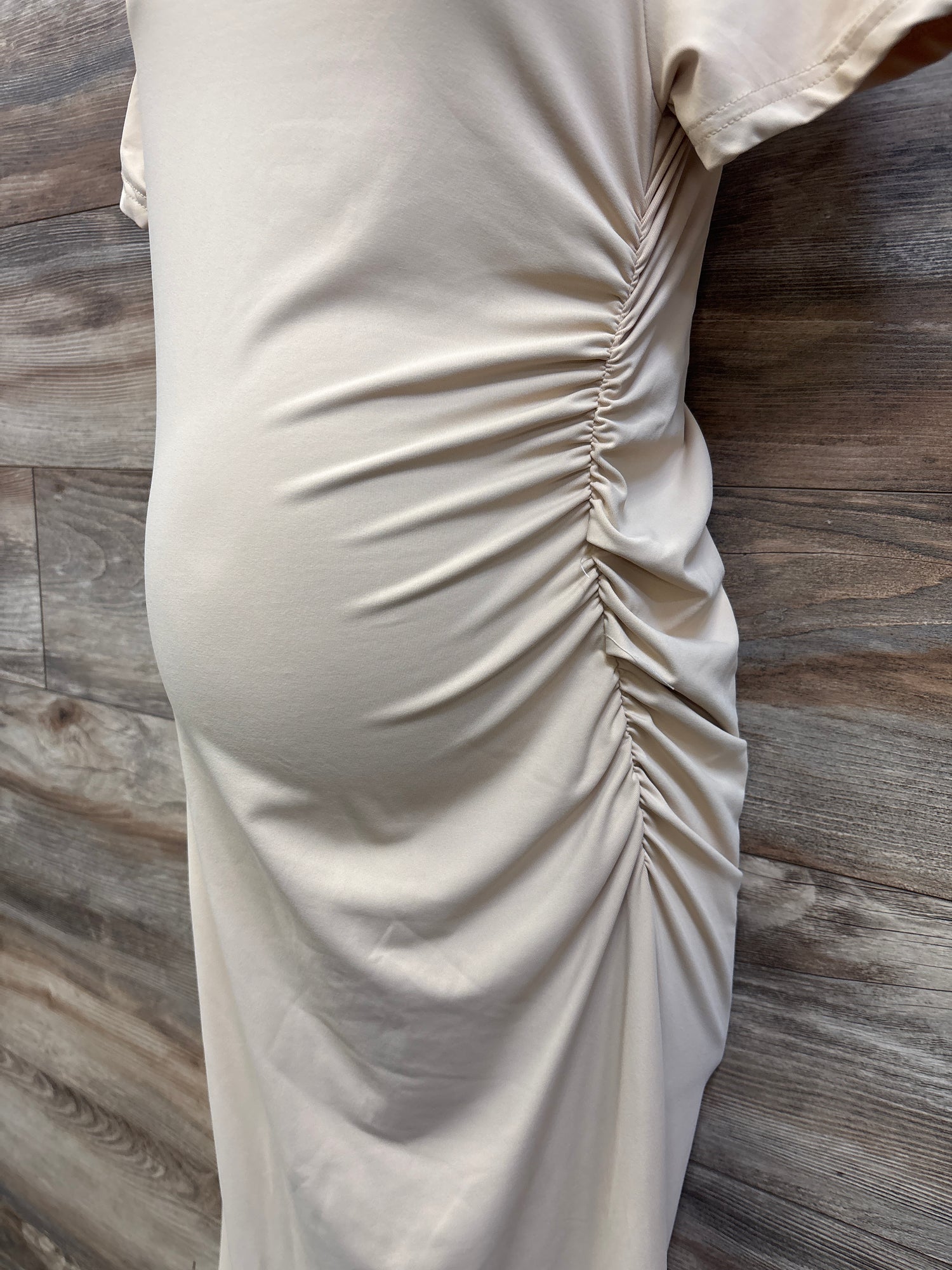 Shein Maternity Bodycon Maxi Dress Beige sz Medium