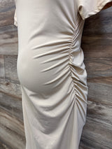 Shein Maternity Bodycon Maxi Dress Beige sz Medium