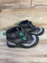 Mishansha Child Outdoor Ankle Hiking Boots with Hook & Loop Black/Green Sz 12c