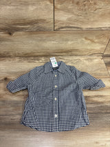 NEW OshKosh Button Up Gingham Shirt Blue sz 18m