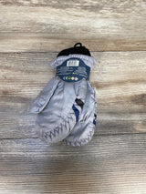 NEW ThermaWear Kid's Ski Striped Grey Mittens