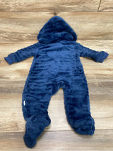 Tahari Hooded Plush Bunting Blue sz 6-9m