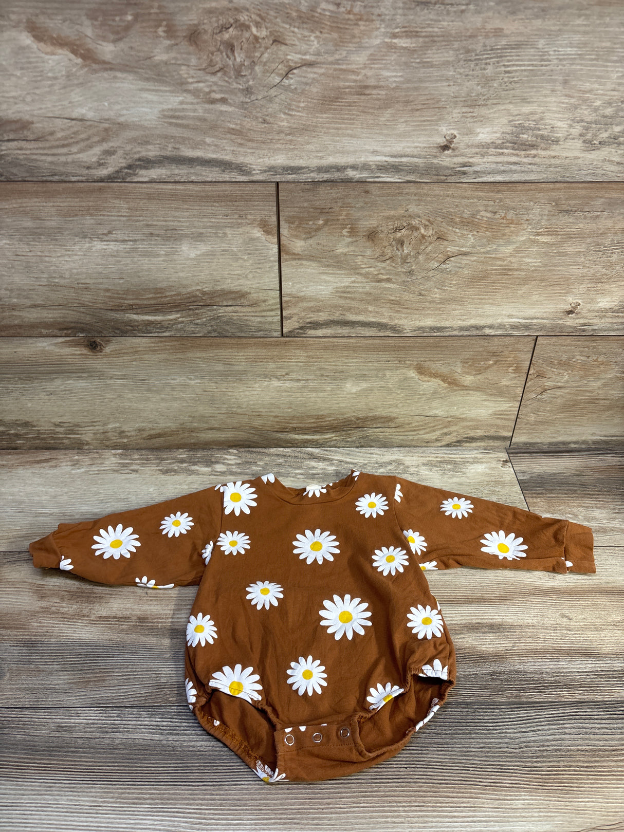 Daisy Long Sleeve Bubble Romper Brown sz 12-18m
