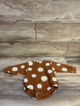 Daisy Long Sleeve Bubble Romper Brown sz 12-18m