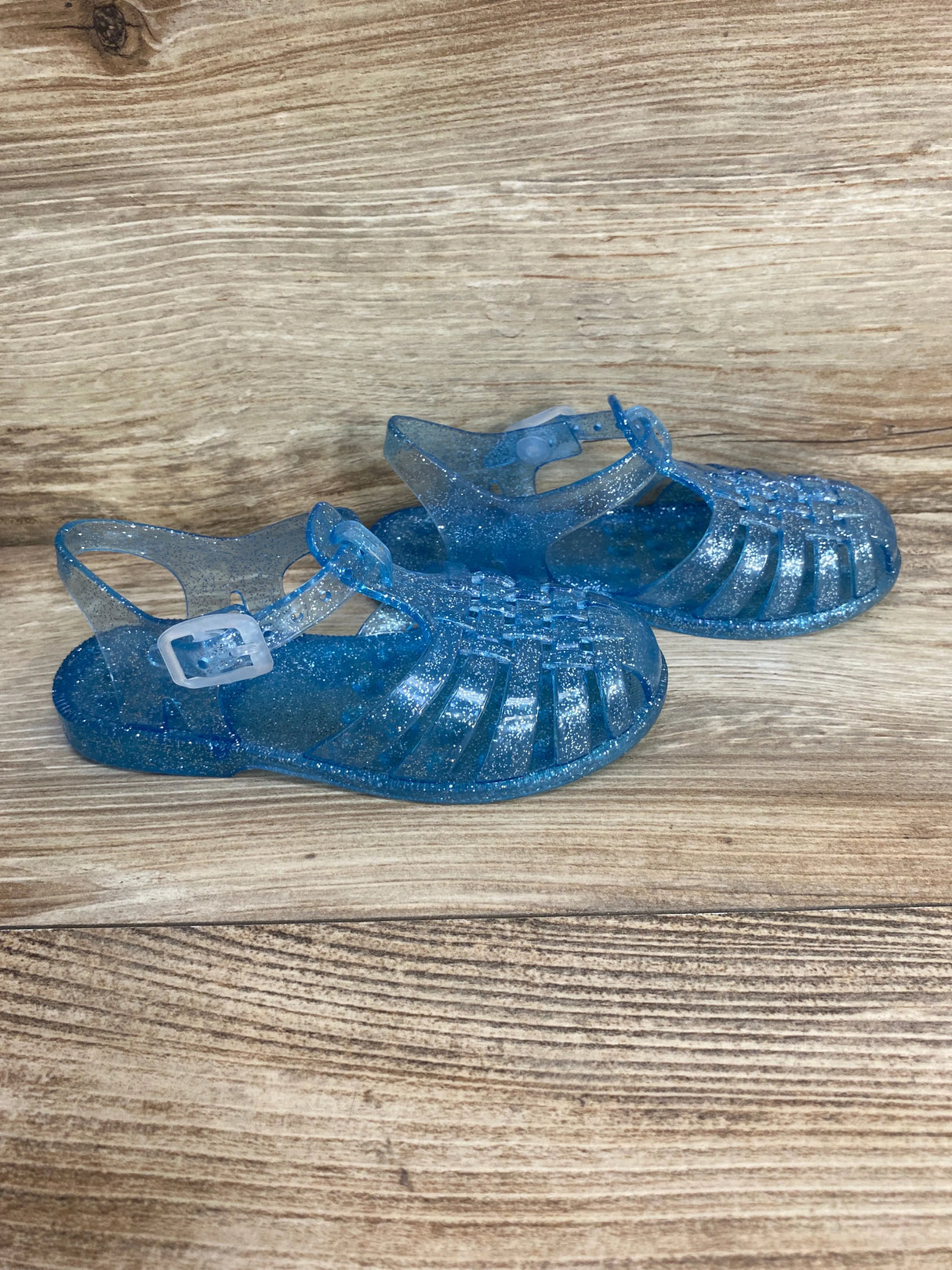 Jelly Fishermen Sandals Blue Glitter sz 11c