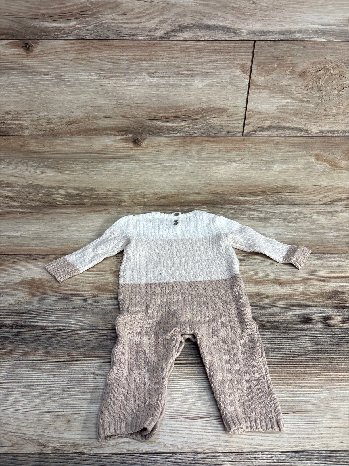 Max Studio Baby Knit Coverall Beige sz 0-3m