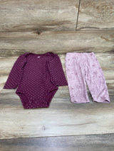 Carter's 2pc Polka Dot Bodysuit & Pants Purple sz 24m