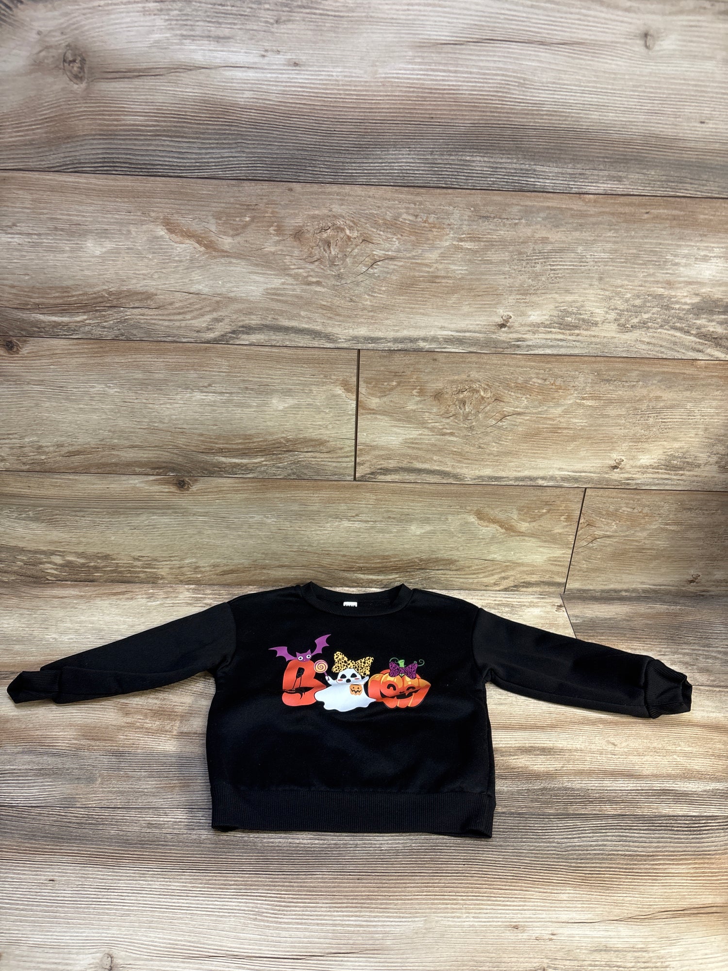 Shein 'Boo' Halloween Pullover Sweatshirt Black sz 4T