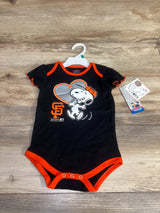 NEW Genuine Merch San Francisco Giants MLB Snoopy Peanuts Black Bodysuit sz 18m