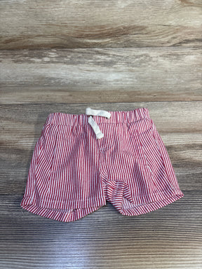 Red and white striped baby shorts with drawstring waist, ideal for kids' summer outfits