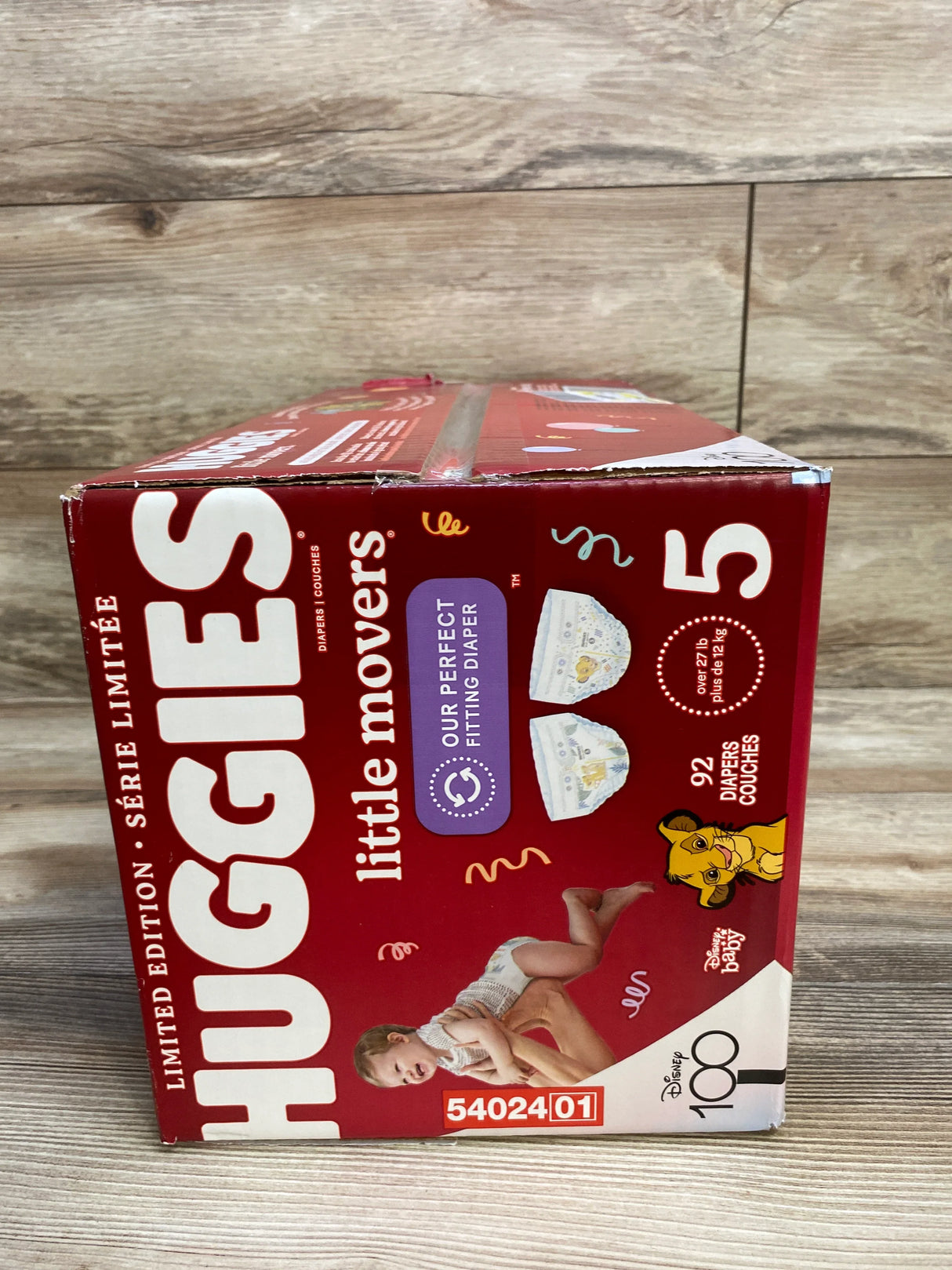 NEW Box of Huggies Little Movers Baby Disposable Diapers 92ct, Size 5