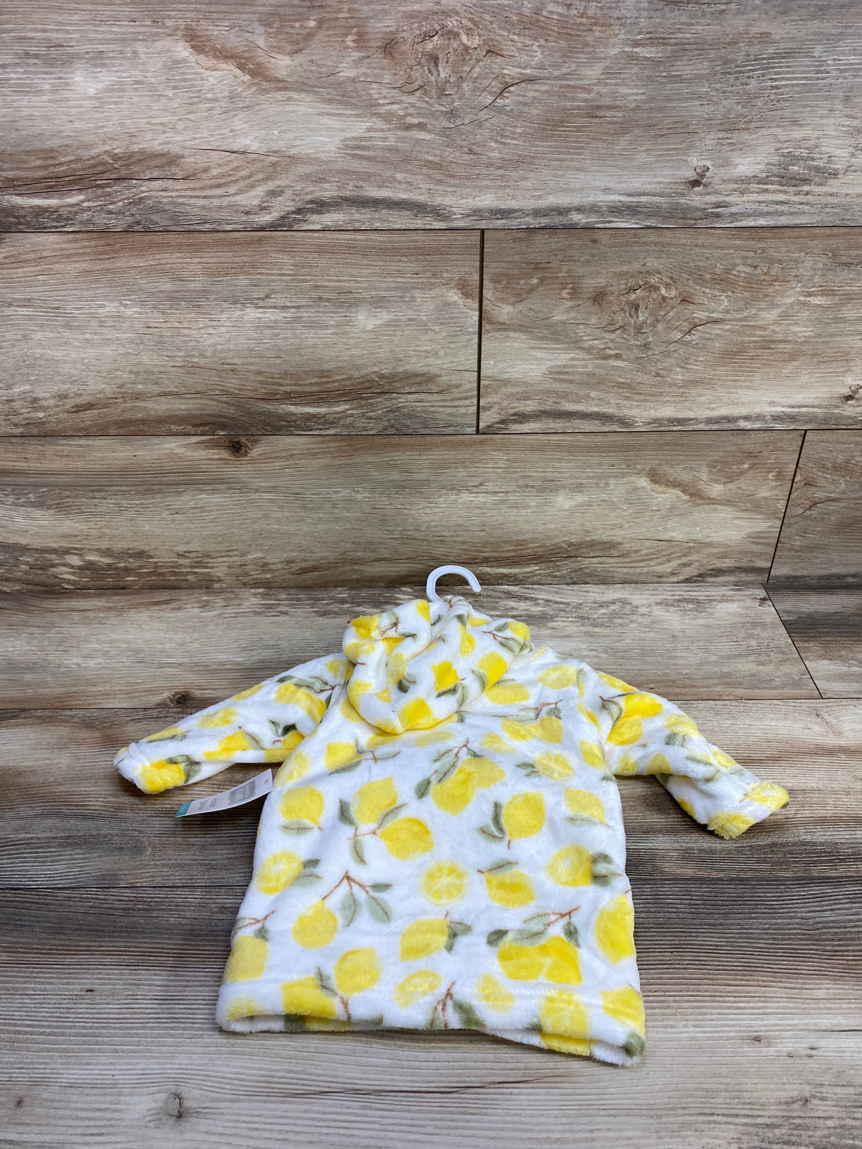NEW Hudson Baby Lemon Print Hooded Bathrobe White sz 0-9m