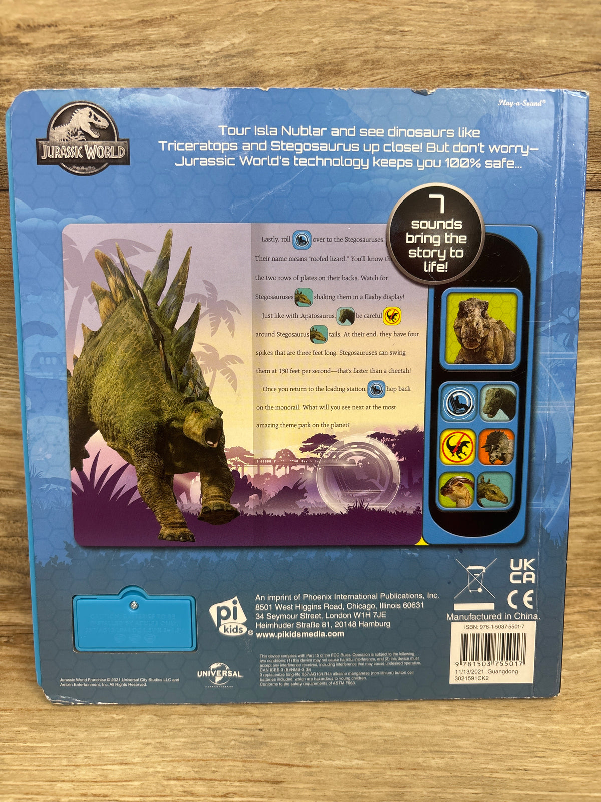 Jurassic World Roll With The Dinosaurs Sound Board Book