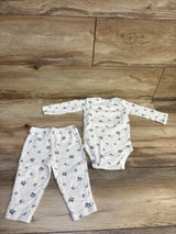 Just One You 2pc Long Sleeve Bodysuit & Pants Set White sz 9m