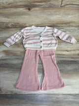 Jessica Simpson 2pc Ribbed Button Front Cardigan & Bottoms Beige sz 12m