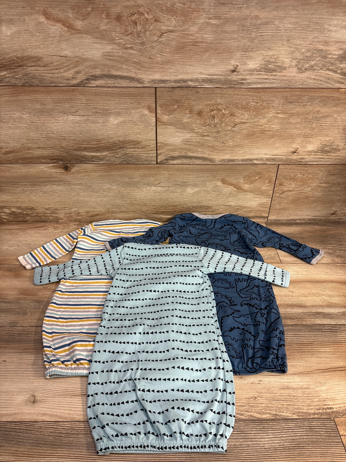 Gerber 3pk Sleeper Gowns Light Blue sz 0-6m