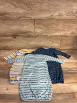 Gerber 3pk Sleeper Gowns Light Blue sz 0-6m