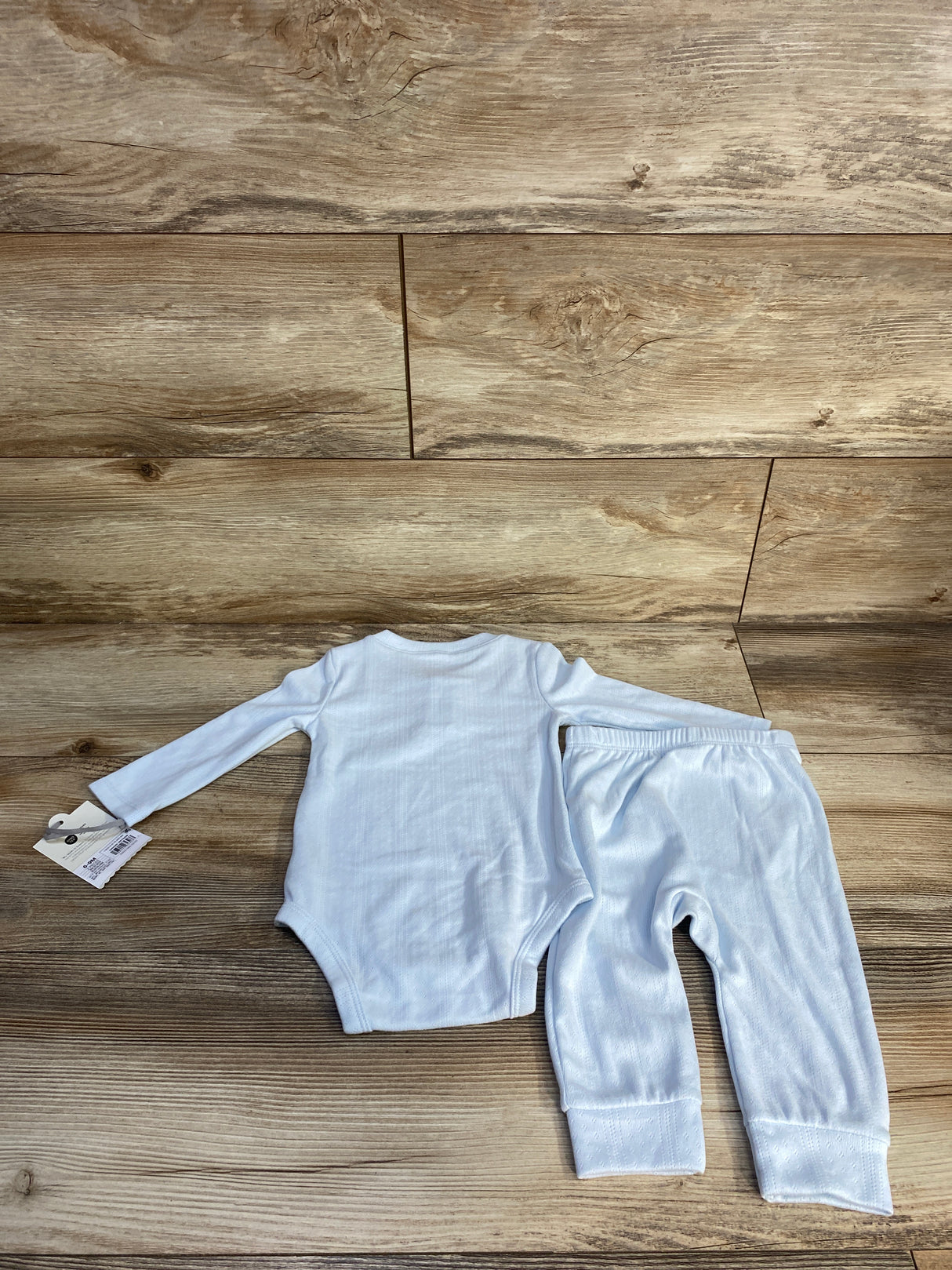 NEW Cloud Island 2pc Pointelle Henley Bodysuit & Pants Set Blue sz 6-9m