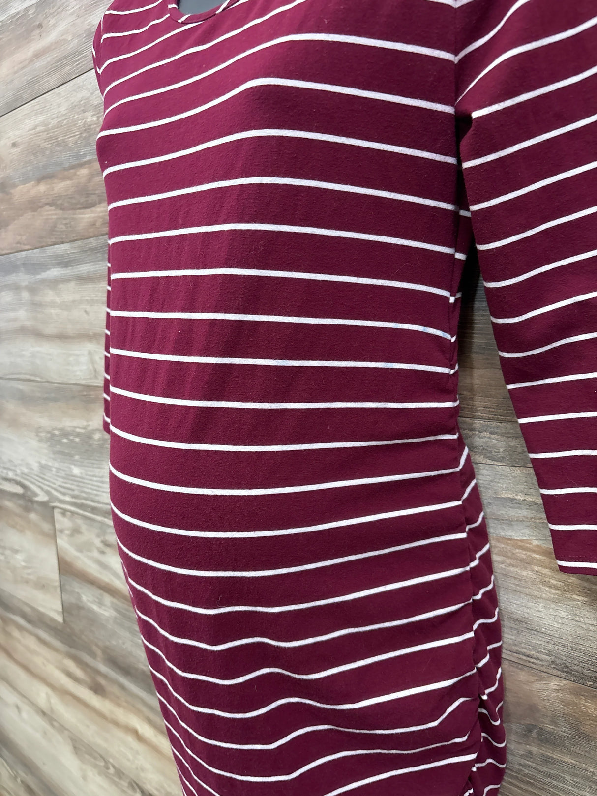 Isabel Maternity Striped Bodycon Dress Berry sz Medium