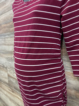 Isabel Maternity Striped Bodycon Dress Berry sz Medium