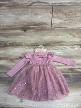 NEW Just Lizzy 2pc Cable Knit Tulle Bodysuit Dress & Headband Rose Gold sz 12m