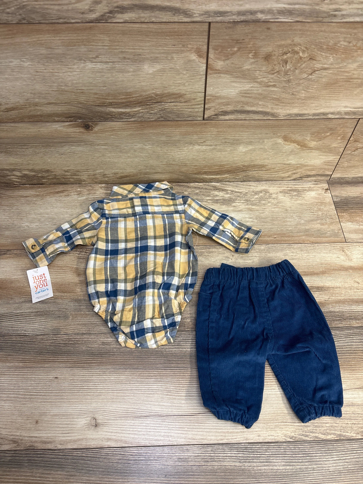 NEW Just One You 2pc Collar Bodysuit & Corduroy Pants Navy sz 3m