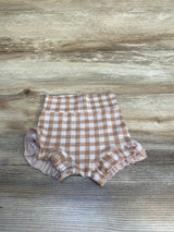 Gingham Ruffle Bummie Tan sz 3-6m