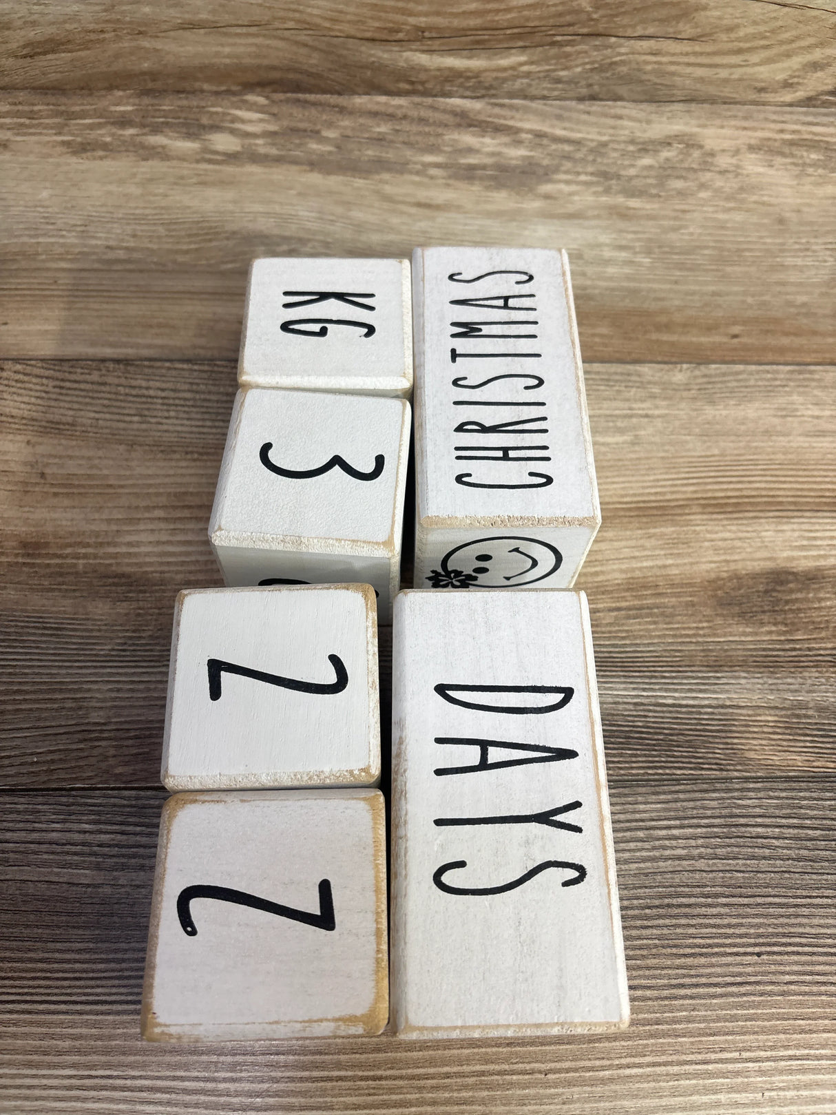Mainevent Baby Milestone Blocks - Rustic Grey Wood 6pk