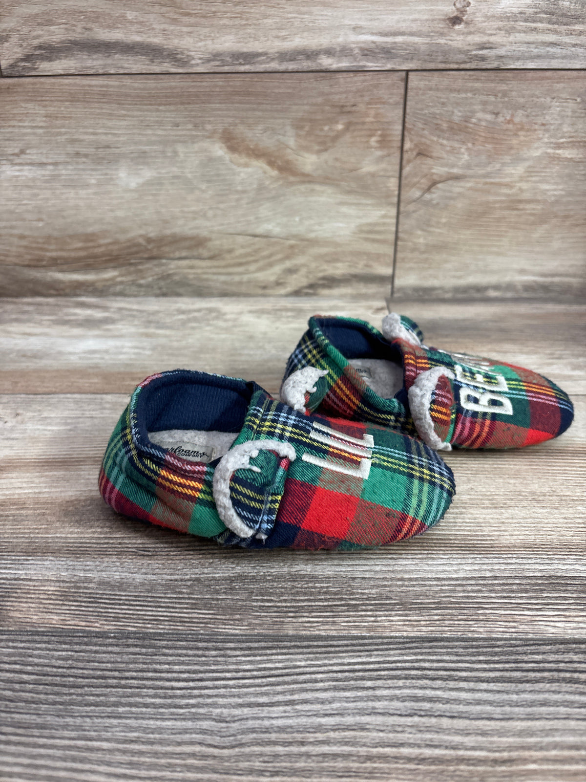 Dearfoams Lil Bear Slippers Green sz 7/8c