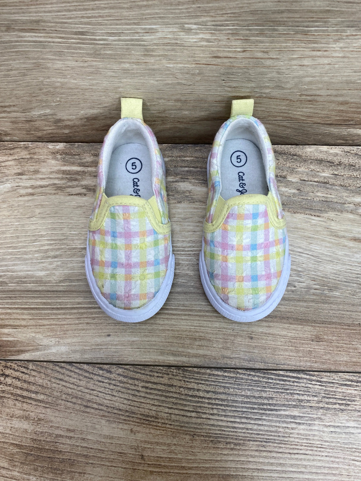 Cat & Jack Canvas Slip On Sneakers Yellow Sz 5c