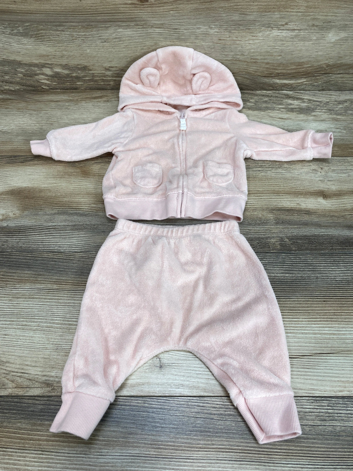 Carter's 2pc Terry Cloth Hoodie & Pants Pink sz 3m