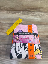 NEW Disney Junior 4pc Minnie Mouse Pajama Set Pink sz 2T