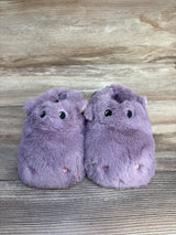 NEW Old Navy Faux-Fur Critter Slippers, Purple Hippo sz 7-8c