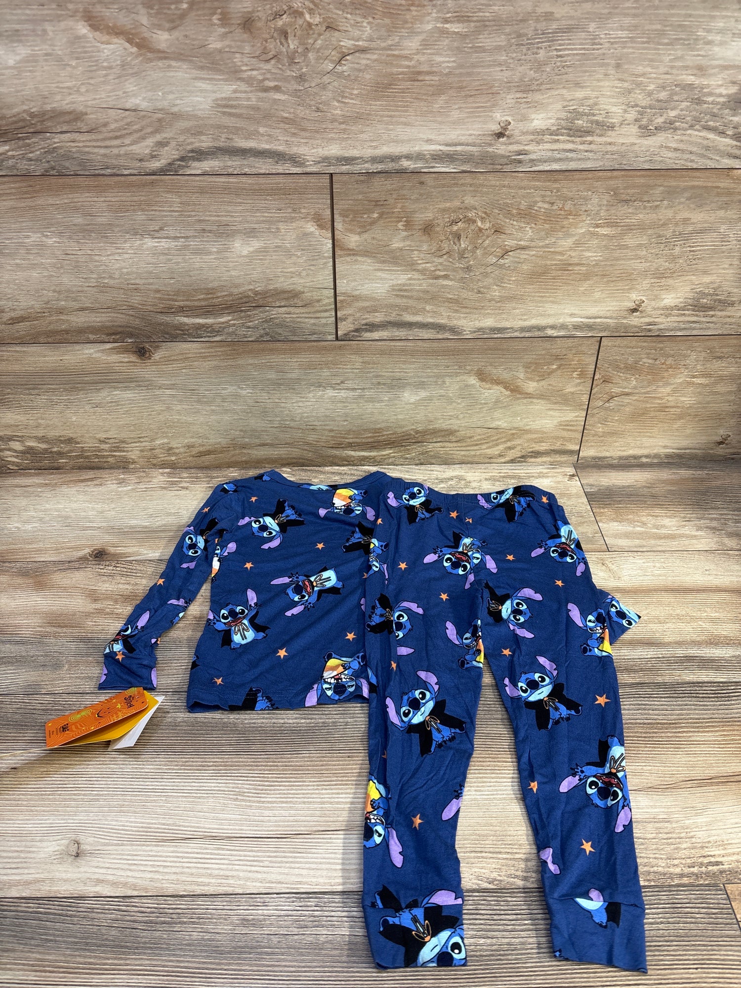 NEW Lilo & Stitch Long Sleeve Halloween Viscose 2Pc Pajama Set Blue sz 4T