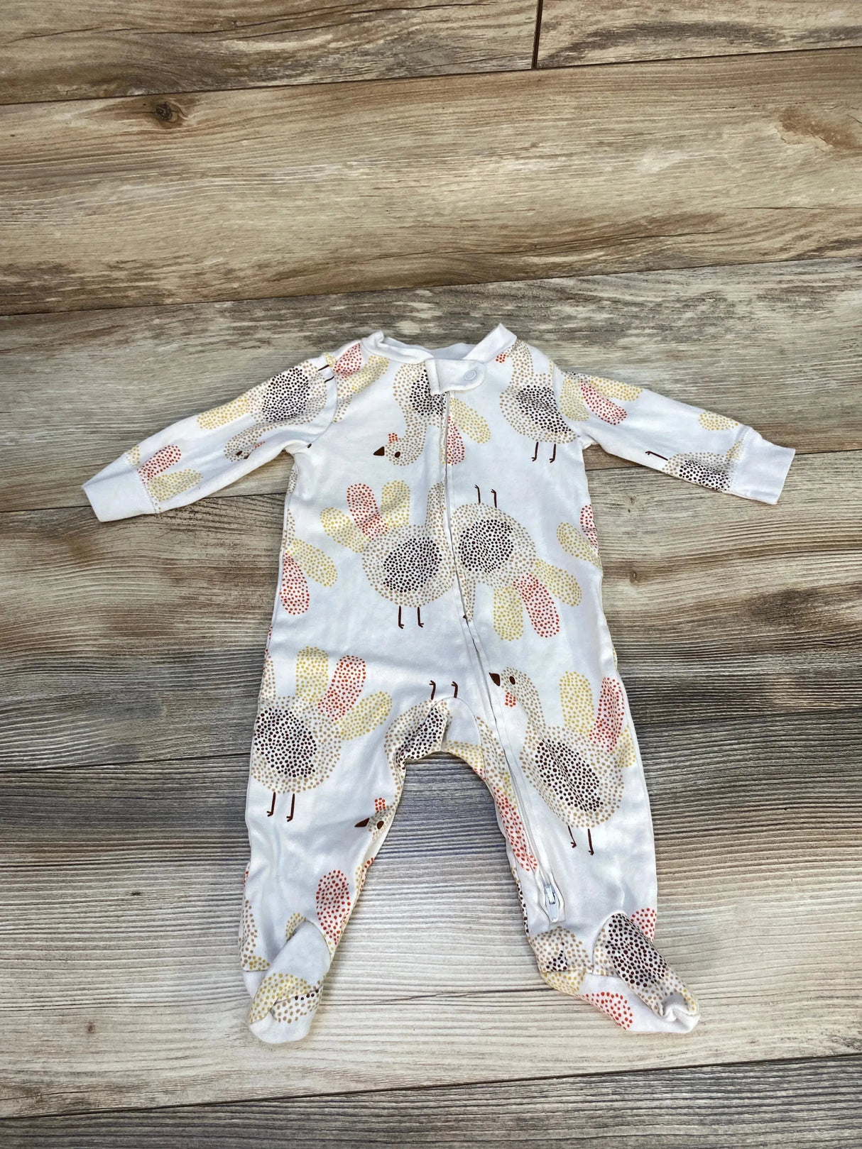 Carter's Turkey Print Sleeper Beige sz 3m