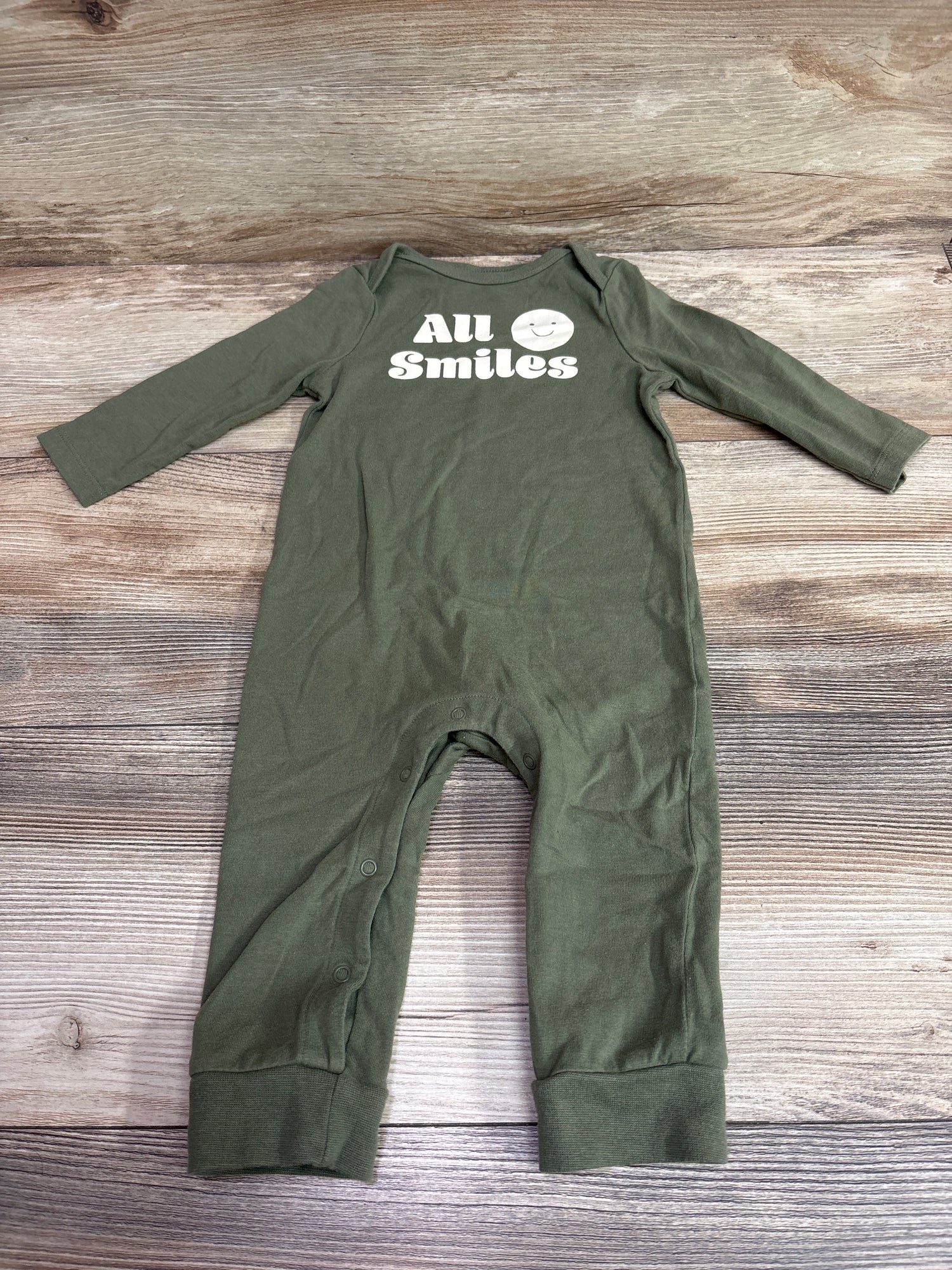 Cat & Jack All Smiles Coverall Green sz 6/9m