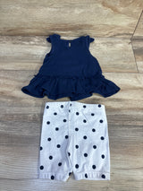 Nautica 2pc Peplum Top & Leggings Set Navy sz 3/6m