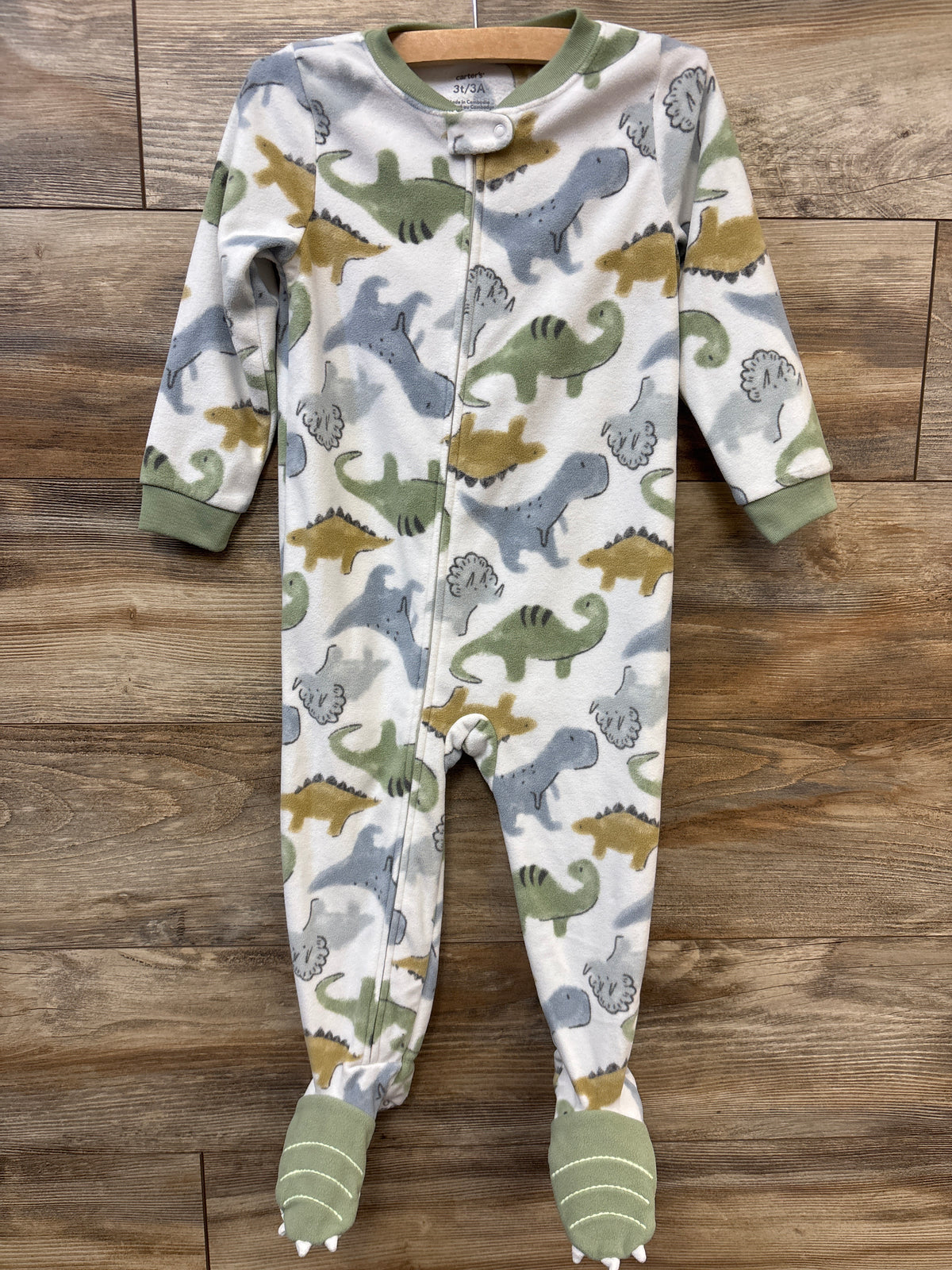 Carter's Dinosaur Blanket Sleeper White sz 3T