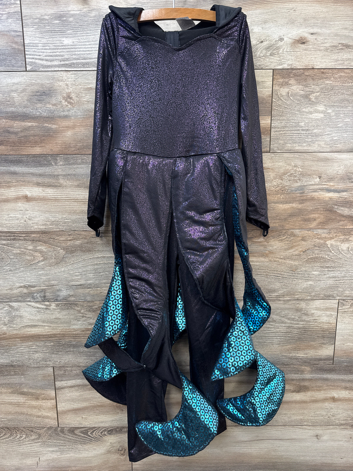 Spirit Halloween The Little Mermaid Ursula Jumpsuit Costume Black sz 8-10T
