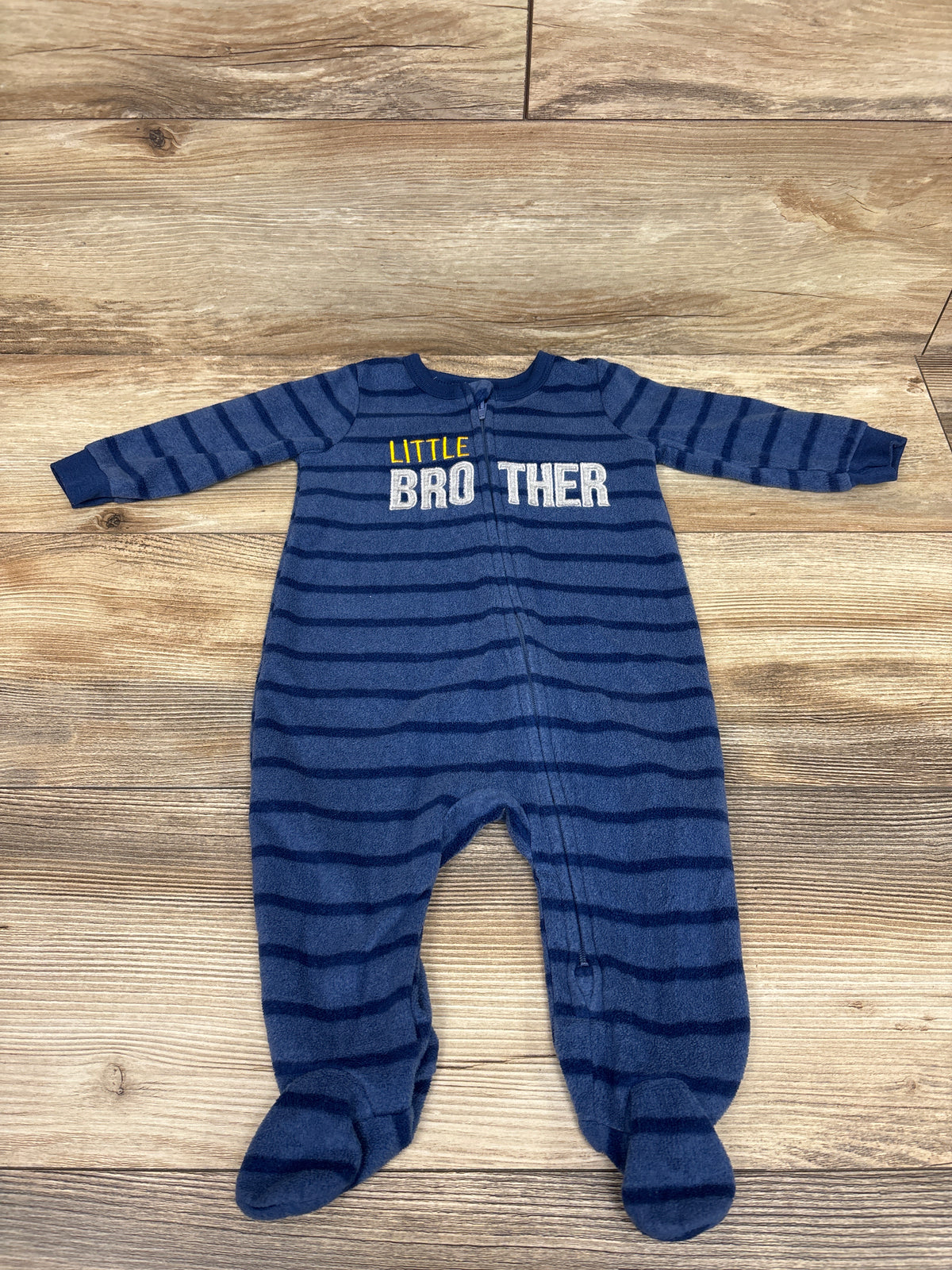 Koala Baby Little Brother Striped Blanket Sleeper Navy sz 3-6m