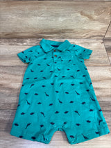 Simple Joys Dinosaur Polo Shortie Romper Green sz 6-9m
